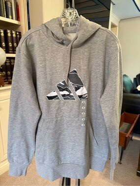 Adidas Grey adidas Camo Graphic Print Hoodie